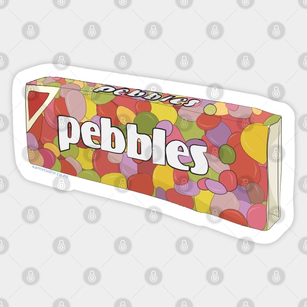 Hand Drawn New Zealand Lollies - Pebbles Sticker by 4amStudio